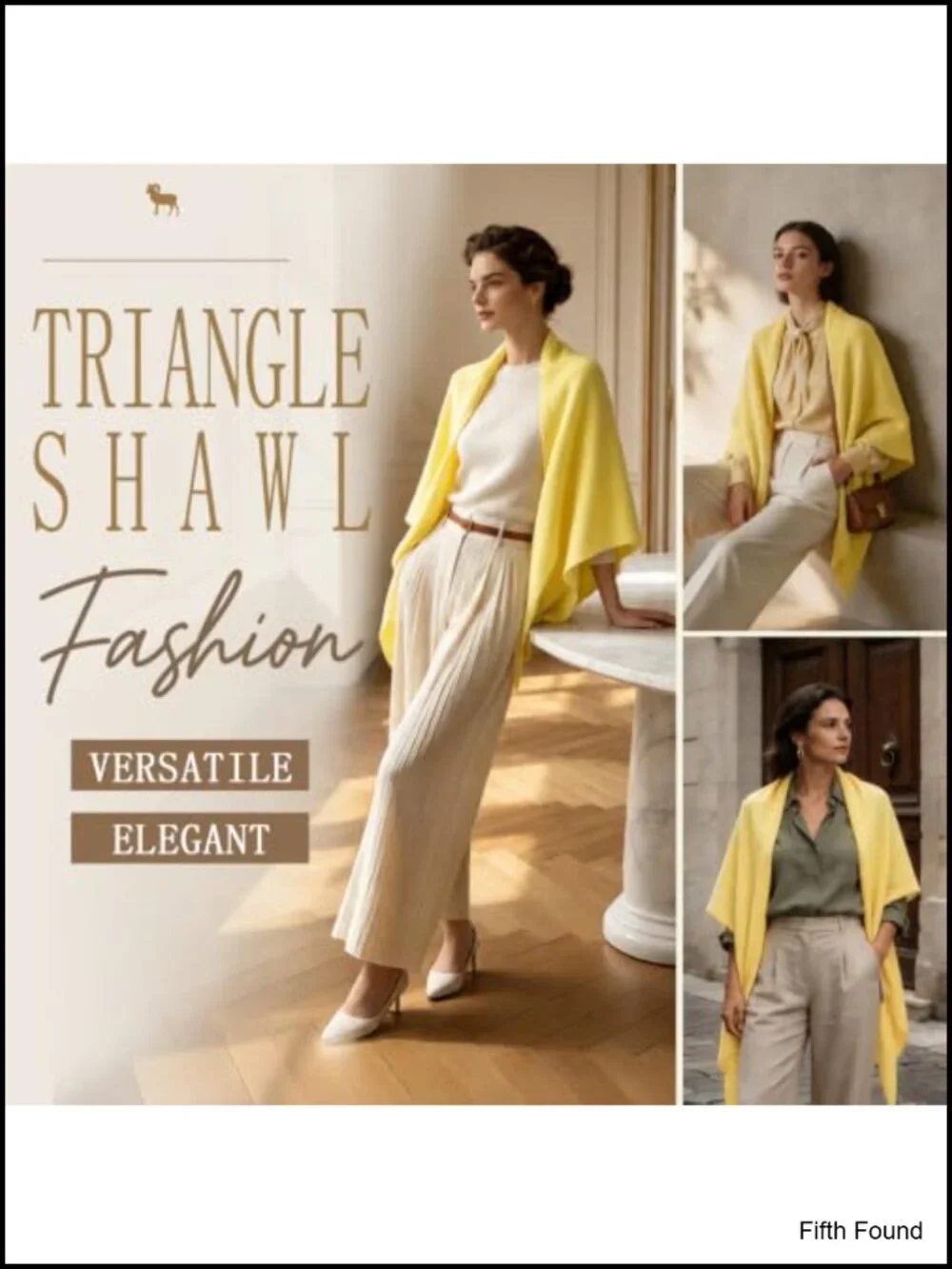Cashmere Wool Blend Shawl Wrap Women Oversized Triangle Scarf Poncho